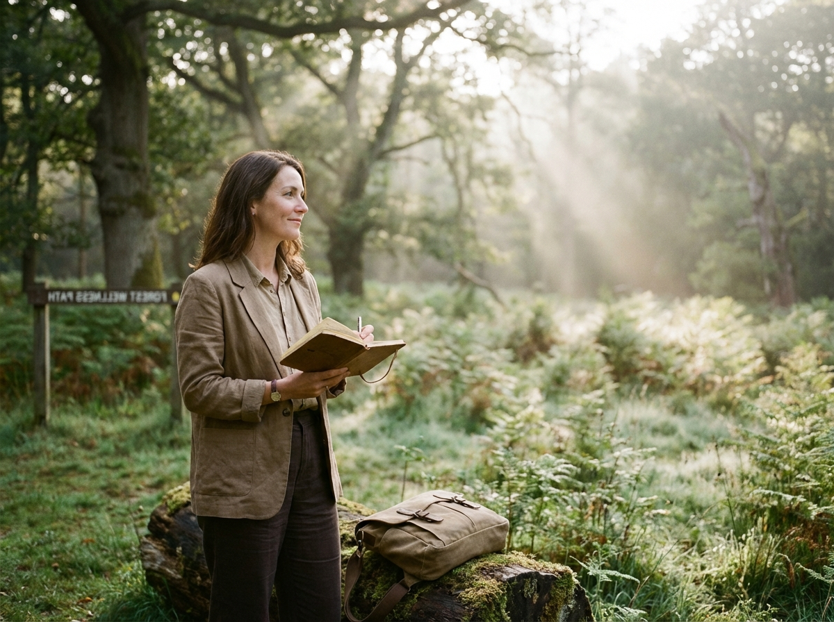 Holistic health practitioner reflecting in nature for AHPLEX at KCNH